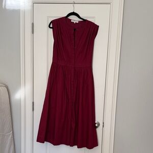 English Factory Sleeveless Burgundy Midi Dress